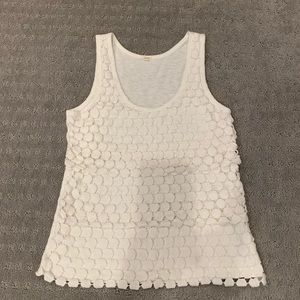 J Crew White Eyelet Sleeveless Lace Tank Size Small
